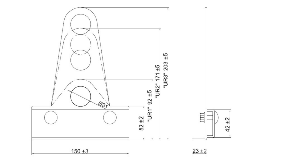 Držák sněhových trubek pre falcované plechové krytiny DRZAK1