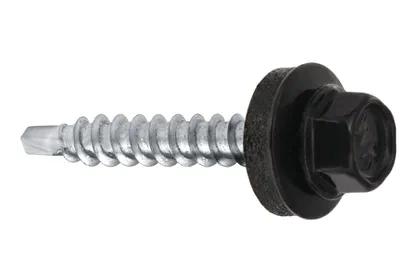 Farmářský šroub s podložkou EPDM do plechu pro dřevo 4,8 x 25 RAL 9005 250ks