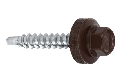 Farmářský šroub s podložkou EPDM do plechu pro dřevo 4,8 x 25 RAL 8017 250ks